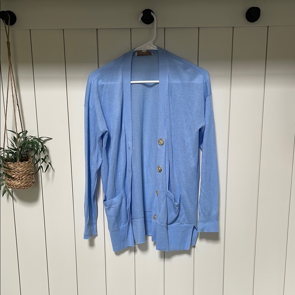 Light Blue Cardigan with Pockets
